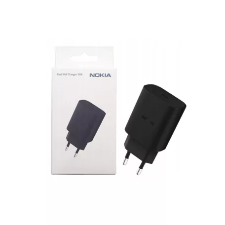 Bliszteres Nokia AD-030E fekete gyári USB-C hálózati töltő, 3A 33W