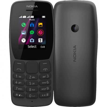 Nokia 110 (2019) Mobiltelefon, Kártyafüggetlen, Dual Sim, Fekete
