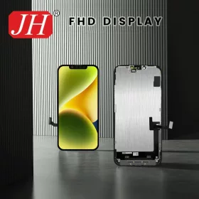   JH Apple iPhone 15 Pro (6.1) fekete LCD kijelző érintővel (FHD, removable IC)