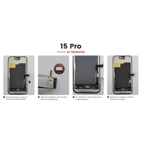 JH Apple iPhone 15 Pro (6.1) fekete LCD kijelző érintővel (FHD, removable IC)