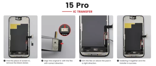 JH Apple iPhone 15 Pro (6.1) fekete LCD kijelző érintővel (FHD, removable IC)