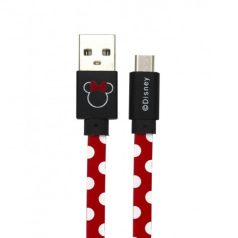   USB kábel Disney - Minnie USB - MicroUSB adatkábel 1m piros pöttyös