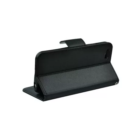 Fancy Samsung A600 Galaxy A6 (2018) oldalra nyíló mágneses könyv tok szilikon belsővel fekete