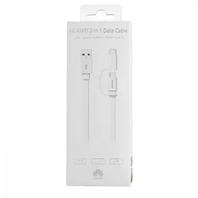   Bliszteres Huawei AP55S gyári USB - micro USB & Type-C átalakító combo adatkábel 1,5m fehér (2in1)