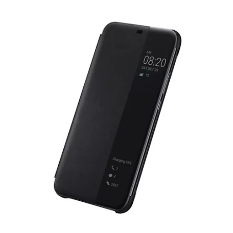 Huawei Mate 20 Lite műanyag fekete gyári aktív fedlapos oldalra nyíló tok