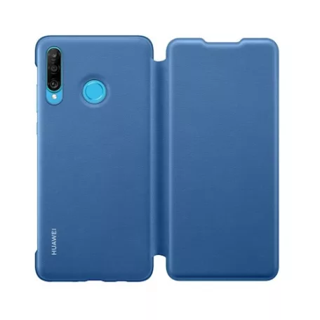 Huawei P30 Lite kék oldalra nyíló gyári mágneses tok