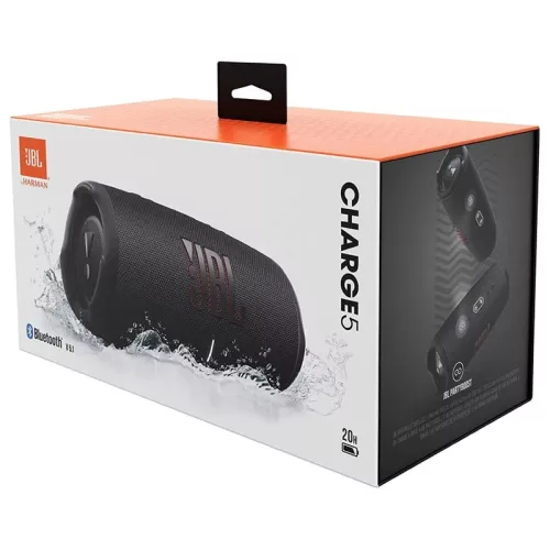 JBL Charge 5 vízálló Bluetooth hangszóró, fekete