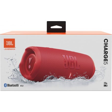 JBL Charge 5 vízálló Bluetooth hangszóró, piros