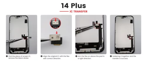 JH Apple iPhone 14 Plus (6.7) fekete LCD kijelző érintővel (FHD, removable IC)