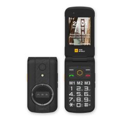   AGM M8 Flip 4G ütés- és vízálló IP68 nagy gombos mobiltelefon vészhívóval, kártyafüggetlen, Dual Sim, fekete