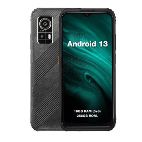 AGM H6 ütés- és vízálló 8+256GB IP68 érintős mobiltelefon, kártyafüggetlen, Dual Sim, fekete, 6,56 inch