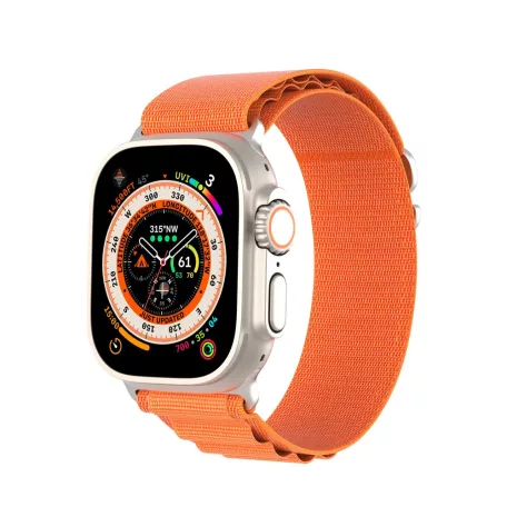 DUX DUCIS Apple Watch 42mm/ 44mm/ 45mm/ 49mm nejlon óraszíj narancssárga