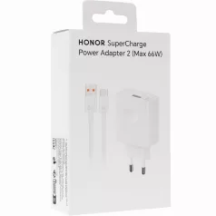   Bliszteres Honor SuperCharge HN-200330E00 USB-A fehér gyári töltőfej 66W 6A, Type-C adatkábellel