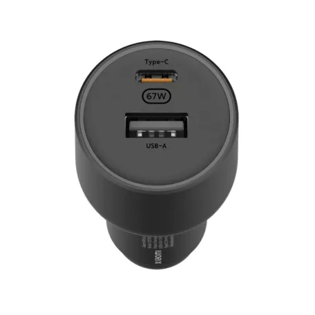 Bliszteres Xiaomi BHR6814GL fekete gyári autós szivartöltő fej 67W
