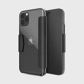   X-doria Engage Folio Apple iPhone 11 Pro oldalra nyíló mágneses bőrhatású tok átlátszó hátlappal