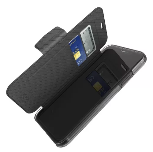 X-doria Engage Folio Apple iPhone 11 Pro Max oldalra nyíló mágneses bőrhatású tok átlátszó hátlappal