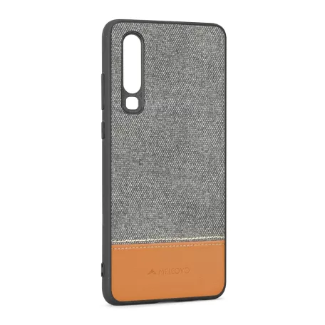 Meleovo Fabric szövetbevonatos prémium szürke hátlapvédő tok Huawei P30