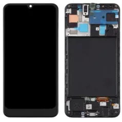   Samsung A305F Galaxy A30 fekete LCD kijelző érintővel és kerettel
