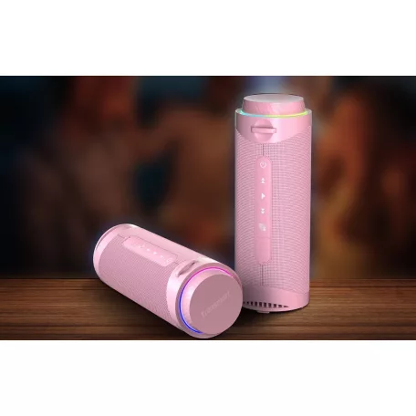Tronsmart T7 IPX7 vízálló LED világítású bluetooth hangszóró pink 30W