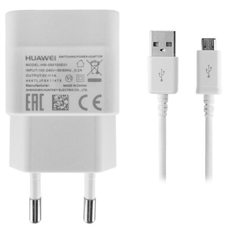 Huawei HW-050100E01 white original travel charger 1000mAh  with micro USB datacable