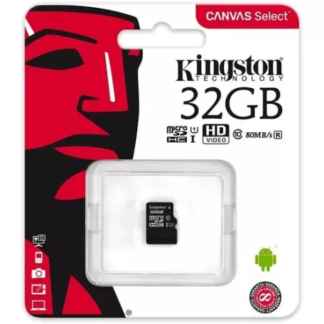 Kingston microSDHC 32GB Class 10 memóriakártya SD adapterrel Artisjus matricával