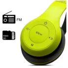 Foldable P47 zöld - fekete sztereó összecsukható fejhallgató EDR technologiával, beepitett mikrofonnal, FM rádió, MicroSD foglalattal, Bluetooth 4.2