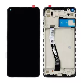   Xiaomi Redmi Note 9 / Redmi 10X fekete LCD kijelző érintővel és kerettel