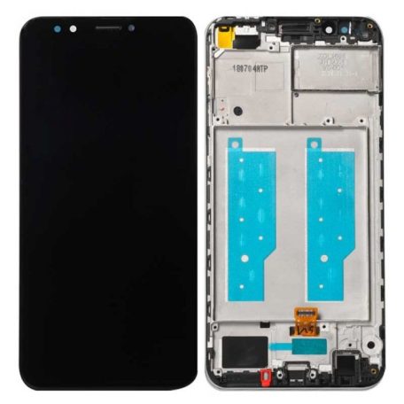 Huawei Y7 Prime (2018) fekete LCD kijelző érintővel és kerettel