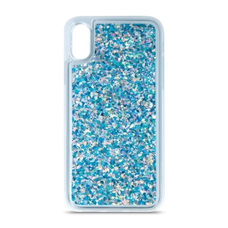 Liquid Glitter - Huawei P30 Lite kék szilikon tok