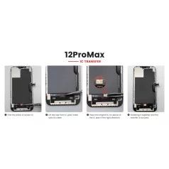   JH Apple iPhone 12 Pro Max 2020 (6.7) fekete LCD kijelző érintővel (FHD, removable IC)