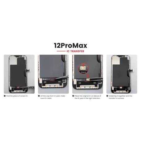 JH Apple iPhone 12 Pro Max 2020 (6.7) fekete LCD kijelző érintővel (FHD, removable IC)