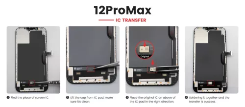 JH Apple iPhone 12 Pro Max 2020 (6.7) fekete LCD kijelző érintővel (FHD, removable IC)