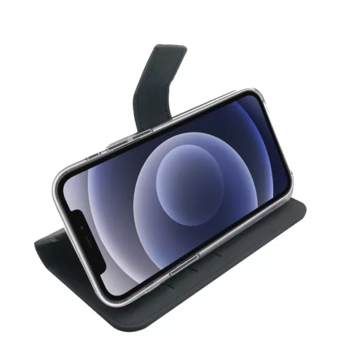Celly Wally Samsung A235 / A236 Galaxy A23 4G / A23 5G oldalra nyíló mágneses bőrhatású könyv tok szilikon belsővel fekete