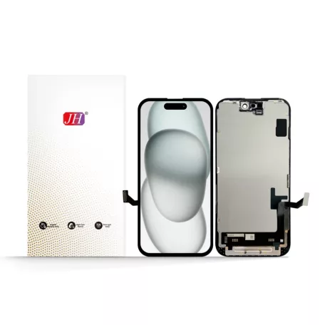 JH Apple iPhone 15 (6.1) fekete LCD kijelző érintővel (removable IC)