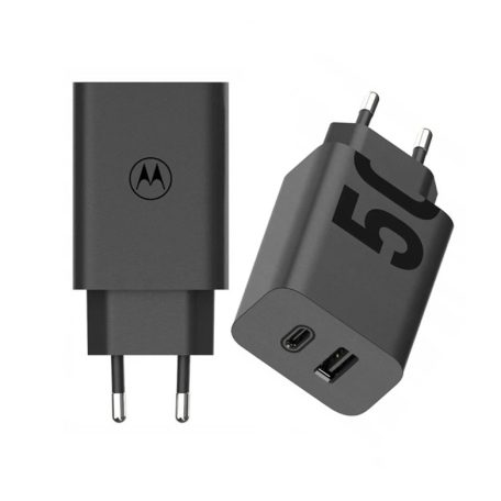 Motorola MC-502 fekete gyári hálózati töltő USB-C és USB-A csatlakozóval 50W