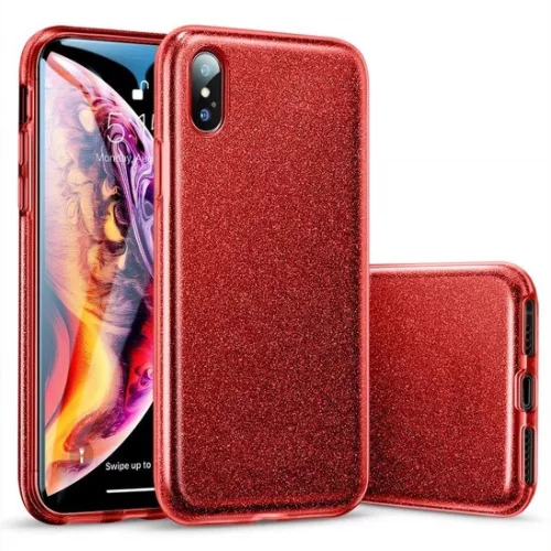 Shining Glitter tok - Samsung A505 Galaxy A50 (2019) / A50S / A30S piros csillogó tok