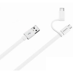   Huawei AP55S gyári USB - micro USB & Type-C átalakító combo adatkábel 1,5m fehér (2in1)