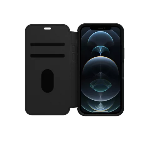 OtterBox Strada Apple iPhone 13 Pro (6.1) oldalra nyíló mágneses bőr könyvtok szilikon belsővel fekete