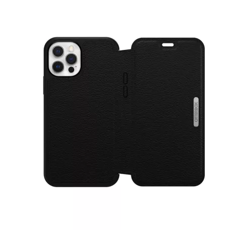 OtterBox Strada Apple iPhone 13 Pro (6.1) oldalra nyíló mágneses bőr könyvtok szilikon belsővel fekete