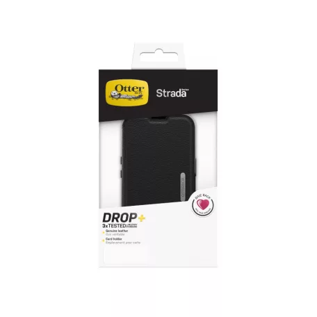 OtterBox Strada Apple iPhone 13 Pro (6.1) oldalra nyíló mágneses bőr könyvtok szilikon belsővel fekete
