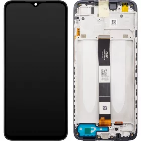   Xiaomi Redmi 9A / 9AT / 9C fekete gyári LCD kijelző érintővel és kerettel