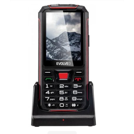 Evolveo StrongPhone Z4 ütés- és vízálló IP68 mobiltelefon dokkolóval, kártyafüggetlen, Dual Sim, fekete-piros