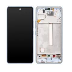   Samsung A536 Galaxy A53 5G kék gyári LCD kijelző érintővel és kerettel (GH82-28024C, GH82-28025C, GH97-28025C)