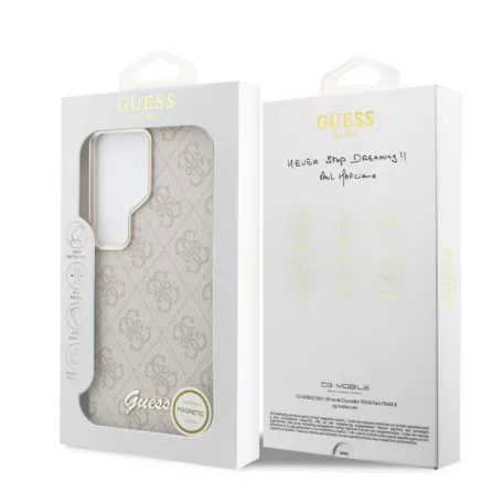 Guess PU 4G Metal Logo Samsung S948 Galaxy S26 Ultra hátlapvédő tok pink (GUHMS26L5P4FWMSP)