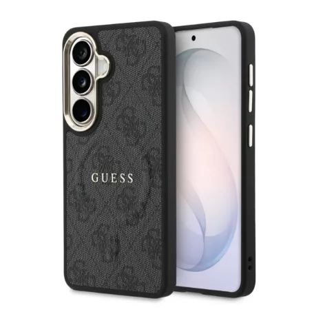 Guess PU Leather Gold Frame MagSafe Samsung S942 Galaxy S26 hátlapvédő tok fekete (GUHMS26SP4MSEGCK)