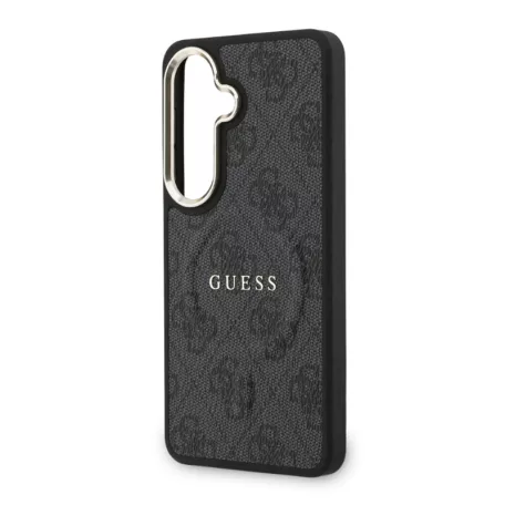 Guess PU Leather Gold Frame MagSafe Samsung S942 Galaxy S26 hátlapvédő tok fekete (GUHMS26SP4MSEGCK)