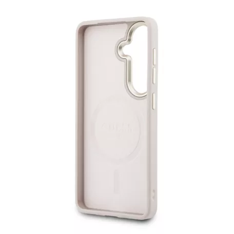 Guess PU Leather Gold Frame MagSafe Samsung S942 Galaxy S26 hátlapvédő tok pink (GUHMS26SP4MSEGCP)