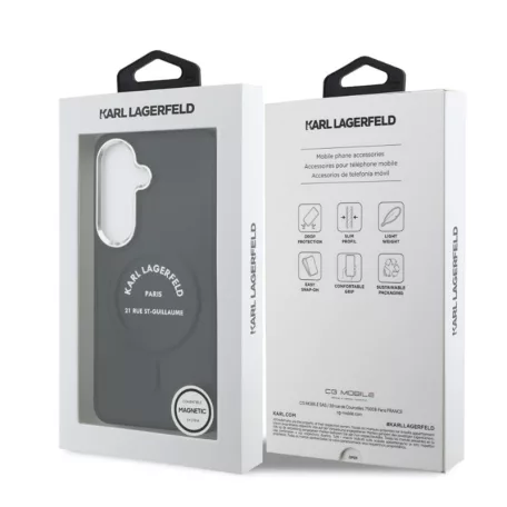 Karl Lagerfeld PU RSG Logo Samsung S942 Galaxy S26 hátlapvédő tok fekete (KLHMS26SPSKRSGEK)