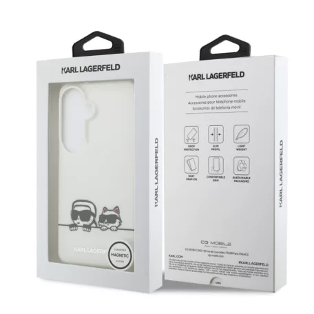 Karl Lagerfeld IML K&CH Peekaboo Samsung S947 Galaxy S26 Plus hátlapvédő tok fehér (KLHMS26M6HPKACH)