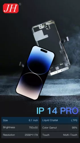 Apple iPhone 14 Pro (6.1) fekete LCD kijelző érintővel (removable IC)